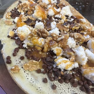 Caramel Nut Brownie Crêpe