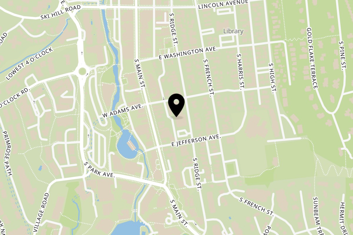 Map showing the location of Crepes A La Cart Breckenridge- Ridge St. Kitchen on 309 S Ridge St in Breckenridge